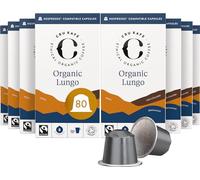 Cru Kafe Lungo Organic Coffee Pods, Nespresso Original, 80 Pods | Strength 9, Notes of Honey, Dark Chocolate & Blackcurrant, Nespresso Original Line, Krups, Inissia & CitiZ Compatible