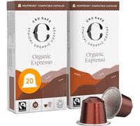 Cru Kafe Organic Arabica & Robusta Espresso Single-Serve Coffee Pods (20 Pods) Compatible with Nespresso Original Line