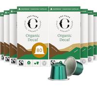 Cru Kafe Organic Decaf Espresso Single-Serve Organic Arabica Coffee Pods (80 Pods) Compatible with Nespresso Original Line