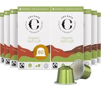 Cru Kafe Organic Half Caff Espresso Single-Serve Organic Arabica Coffee Pods (80 Pods) Compatible with Nespresso Original Line