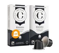Cru Kafe Ristretto Organic Coffee Pods, Nespresso Original, 20 Pods | Strength 12, Notes of Sweet Spice, Dark Chocolate & Molasses, Nespresso Original Line, Krups, Inissia & CitiZ Compatible