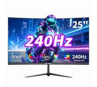 CRUA 24 Inch 240Hz Gaming Monitor, FHD 1080P with DP1.4 & FreeSync, 1ms Response, 120% sRGB, Adjustable Height & Tilt, Vertical Display for PC/Console - HDMI & DP