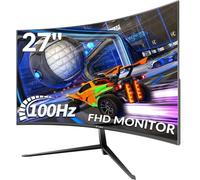 CRUA 27 Inch 100Hz Curved Gaming Monitor, Full HD 1080P 1800R Frameless Computer Monitor, 1ms GTG with FreeSync, Low Motion Blur, Eye Care, VESA, HDMI