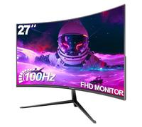 CRUA 27 Inch 100Hz Curved Gaming Monitor, Full HD 1080P 1800R Frameless Computer Monitor, 1ms GTG with FreeSync, Low Motion Blur, Eye Care, VESA, HDMI