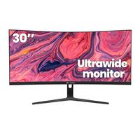 CRUA 30Inch Ultrawide Curved Monitor, 21:9 WFHD(2560x1080P) VA Computer Monitor, 99% sRGB 100HZ 1500R PC Monitors Support FreeSync, Wall-Mounted, with HDMI/DP Display Port-Black