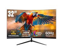 CRUA 32 Inch 4K Curved Monitor, 3000R VA Panel, UHD 3840x2160 with HDR10, Adaptive Sync, 100% sRGB, Eye Care Display for Gaming, Work & Entertainment - HDMI & DP