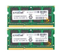 Crucial 16GB 2X 8GB PC3L-12800 DDR3L-1600MHz 204Pin SoDIMM Laptop Memory RAM-,