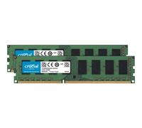 Crucial 16GB Kit (8GBx2) DDR3/DDR3L 1600 MT/s (PC3-12800) DR x8 ECC UDIMM 240-Pin Memory - CT2KIT102472BD160B