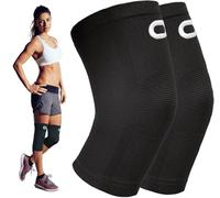 Crucial Compression Knee Sleeve (1 Pair) - Best Knee Braces for Knee Pain for Men & Women - Non-Slip Knee Support for Running, Weightlifting, Basketball, Gym, Workout, Sports