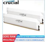 Crucial Memoria DDR5 Desktop RAM 32GB Kit 2x16GB 6000MHz 6400MHz PC5-48000 PC5-51200 288Pins UDIMM PC Memory For Intel&AMD DIMM