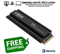 Crucial P310 1TB 2TB 4TB Heatsink Gen4 M.2 NVMe SSD 7100 MB/s NAND Laptop PC PS5