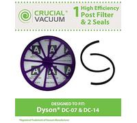 Crucial Vacuum Post Filter & Two Half Seals Compatible with Dyson DC07 & DC14, Compare to Part # 901420-02
