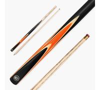 Crucible 2 Piece Snooker & Pool Cue with 9.5mm Pro Tip (Orange)