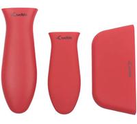 Crucible Cookware Silicone Hot Handle Pot Holder (Mixed Set of 3 Red) For Cast Iron Skillets, Mini Handle, Assist Handle Red