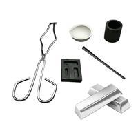 Crucible Kit,Graphite Crucible Stir Stick Casting Ingot Mold Tongs Cup,Jewelry Making & Refining Set - for Beginner Metalworking Amateur Jewelry Designers DIY Home Studio University Laboratories