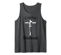 Crucified Skinhead I Oi Ska Reggea Tank Top, Men, Dark Heather Grey, X-Large