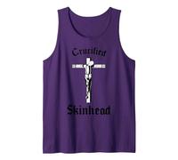 Crucified Skinhead I Oi Ska Reggea Tank Top, Men, Purple, Medium