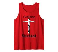 Crucified Skinhead I Oi Ska Reggea Tank Top, Men, Red, X-Large
