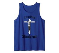 Crucified Skinhead I Oi Ska Reggea Tank Top, Men, Royal Blue, Large