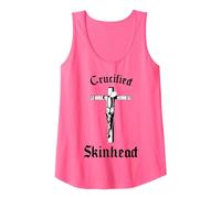 Crucified Skinhead I Oi Ska Reggea Tank Top, Women, Neon Pink, Large