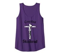 Crucified Skinhead I Oi Ska Reggea Tank Top, Women, Purple, Medium