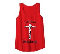 Crucified Skinhead I Oi Ska Reggea Tank Top, Women, Red, Medium