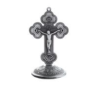 Crucifix Cross Metal Statue for Car, Car Dashboard Decorations Bless Driving Safety Gift for New and Old Driver, Christian Catholic Figurines, Religious Gifts Home Office Table Decor
