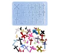 Crucifix Mold Shaker Resin Filler Silicone Shaker Filling for Jewelry Making Pendant Keychain Molds for Resin