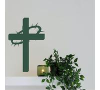 Crucifix Wall Sticker, Crown of thornes, Christian Symbol, Jesus Christ, Vinyl Wall Art Sticker, Transfer, Mural, Stencil, Easy to Apply Decal, Mural, Home Wall Art, 36 Colours