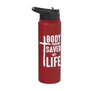 Crucifixion Body Piercing Saved My Life Cross Christian Stainless Steel Insulated Water Bottle