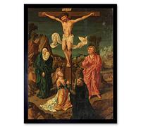 Crucifixion The Virgin Saint John Mary Painting Art Print Framed Poster Wall Decor 12x16 inch