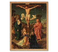 Crucifixion The Virgin Saint John Mary Painting Art Print Framed Poster Wall Decor 12x16 inch