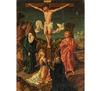 Crucifixion The Virgin Saint John Mary Painting Large XL Wall Art Canvas Print