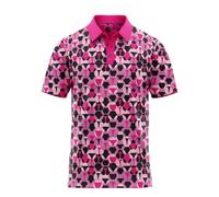 Crude Funny Golf Polo Shirts - Men UPF Dry Fit Performance Moisture Wicking Hawaiian Quick Dry Stretch Disc Shocker Glove, Bikini Hot Pink, XXXXL