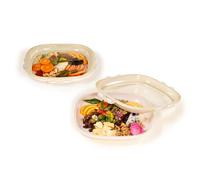 Crudités | Portable Snack Tray | Cream White | Reversible Stretch Lid Food Containers | BPA-Free, Freezer & Dishwasher Safe | Meal-Prep, Charcuterie (Square 2-Pack - Cream White)