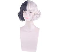 Cruella de Vil Cosplay Wig For Halloween Party Props Accessories With Free Wig Cap