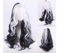 Cruella De Vil Kuila Half Black Half a Hundred Curly Cosplay Wig and Bungo Stray Dog OneSize YN037