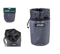 Crufts Treat Bag Grey Black Colour Nylon Dog Training Pouch (10cm X 10cm X 15cm) - Perfect for On-the-go Pet Rewards - 1 Pc