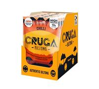 Cruga Chilli Beef Biltong Flavour 12 × 25g Snack Packs - High Protein Gluten Free Snack - Low Sugar - No Added MSG - Ideal for Gym, Travel, Hiking & Everyday Energy