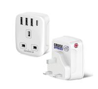 Cruise Approved 5-in-1 Travel Adaptor - Non-Surge for Cruises & Travel Use - 3 USB + 1 USB-C - Works on P&O, Marella, Cunard, Fred Olsen, Ambassador and more - Cruise Essential