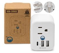 Cruise Approved Foldable Power Strip Non Surge [6 Outlets] 2 USB-A, 1 USB-C, & 3 AC Outlet for Carnival, Royal Caribbean, Norwegian NCL, Princess Disney & All Cruise Ships in 2024 & 2025