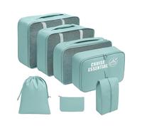 Cruise Approved Packing Cubes - 7 Piece Set with Laundry Bag, Shoe Bag & Accessory Pouch - Waterproof, Lightweight & Organised Travel Storage for Suitcases & Cruise Cabin Wardrobes - Cruise Essentials