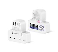 Cruise Approved UK Extension Lead Multi-Plug 7-in-1 - Non Surge for Cruise Ships - 4 USB Ports and Night Light - Works on P&O, Marella, Cunard, Fred Olsen, Ambassador and more - Cruise Essential