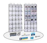 Cruise Cabin Over Door Organiser for Shoes, Toiletries and Travel Accessories - 24 Pockets - Tested on All Major Cruise Lines such as P&O, Marella, MSC, Royal and more - Cruise Essentials by AnchorsUp