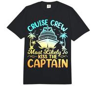 Cruise Crew Most Likely to Kiss The Captain Cruise Vacation Comfort Colors Adult Heavyweight T-Shirt
