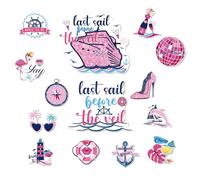 Cruise Door Magnetic Bachelorette Decorations - 14 Pcs Last Sail Before The Veil Cruise Magnets Decoration for Girls Funny Trip Cruising Magnetic Ship Cabin Refrigerator Door Last Party Decor