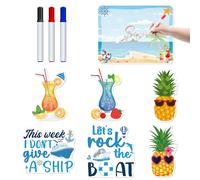 Cruise Door Magnetic Decorations Stickers - 10 Pcs Yellow Pineapple Themed Cruise Magnets Summer Beach Fruit Cruise Door DIY Design Stickers for Cabin Refrigerator Cruise Party Supplies