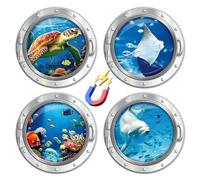 Cruise Door Magnets, 4 Pcs Ocean Life Magnets for Cruise Ship Door | Magnetic cruise door decorations for cabin identification, easy placement on cruise ship doors
