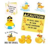 Cruise Door Magnets Decoration Stickers - 8 Pcs Funny Ducks Themed Cruise Magnet Waterproof Reusable Cruising Accessories For Carnival Ship Cabin Refrigerator Decor