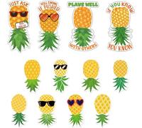 Cruise Door Magnets Decorations Stickers - 12 Pcs Pineapple Upside Down Cruise Ship Door Magnetic Waterproof Cruising Essentials for Stateroom Refrigerator Carnival Party Decor